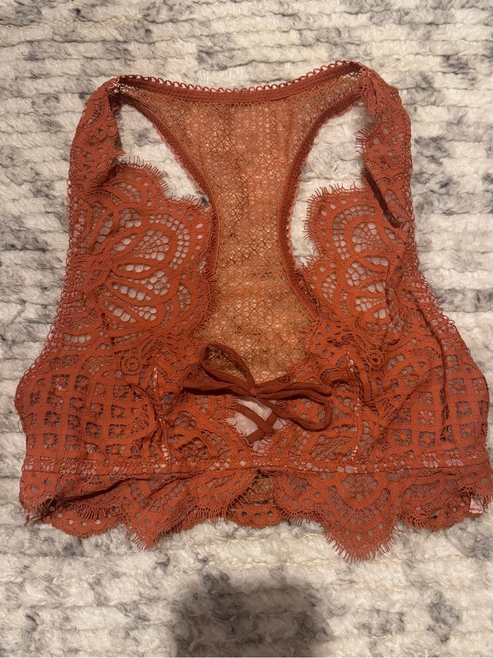 Victorias Secret Dream Angels Lace Racerback Bralette Orange XS